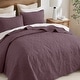 preview thumbnail 100 of 110, Madison Park Quebec Embroidered Reversible Oversized 3-piece Solid Texture Bedspread Quilt Set with Matching Shams