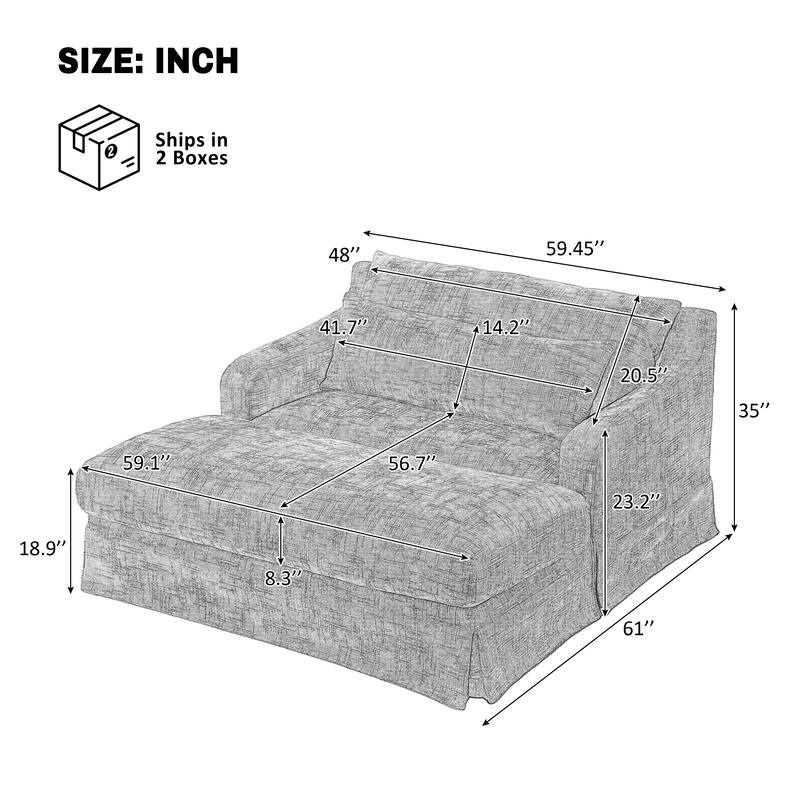 Chenille Sofa Bed with Extra-Deep Seat by Harper&Bright Designs