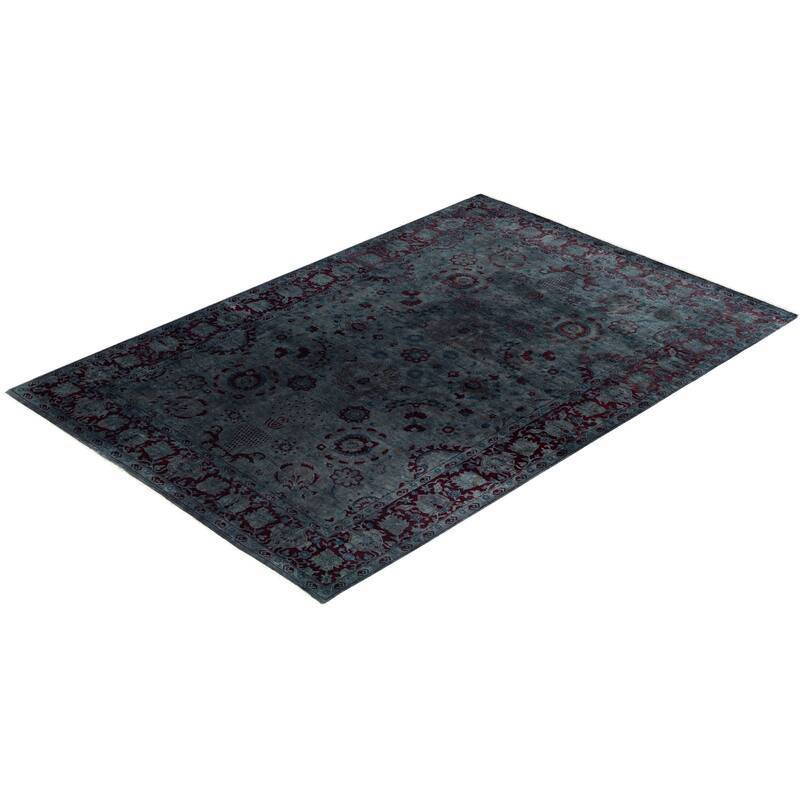 Overdyed One-of-a-Kind Hand-Knotted Area Rug - Gray - 6' 2" x 8' 10"