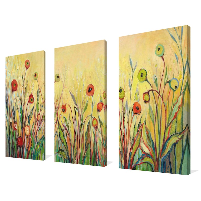 "Summer Poppies" by Jennifer Lommers 3 Piece Set on Canvas