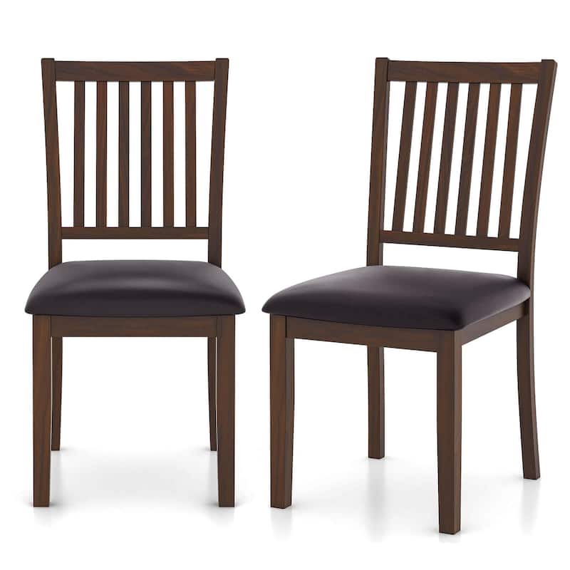 2/4PCS Wooden Upholstered Dining Chairs Farmhouse Dining Side Chairs - Set of 2