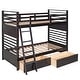 preview thumbnail 9 of 18, Elegant Twin over Twin Wood Bunk Bed with Built-in Ladder and 2 Drawers, Maximized Space, Solid Construction, Espresso