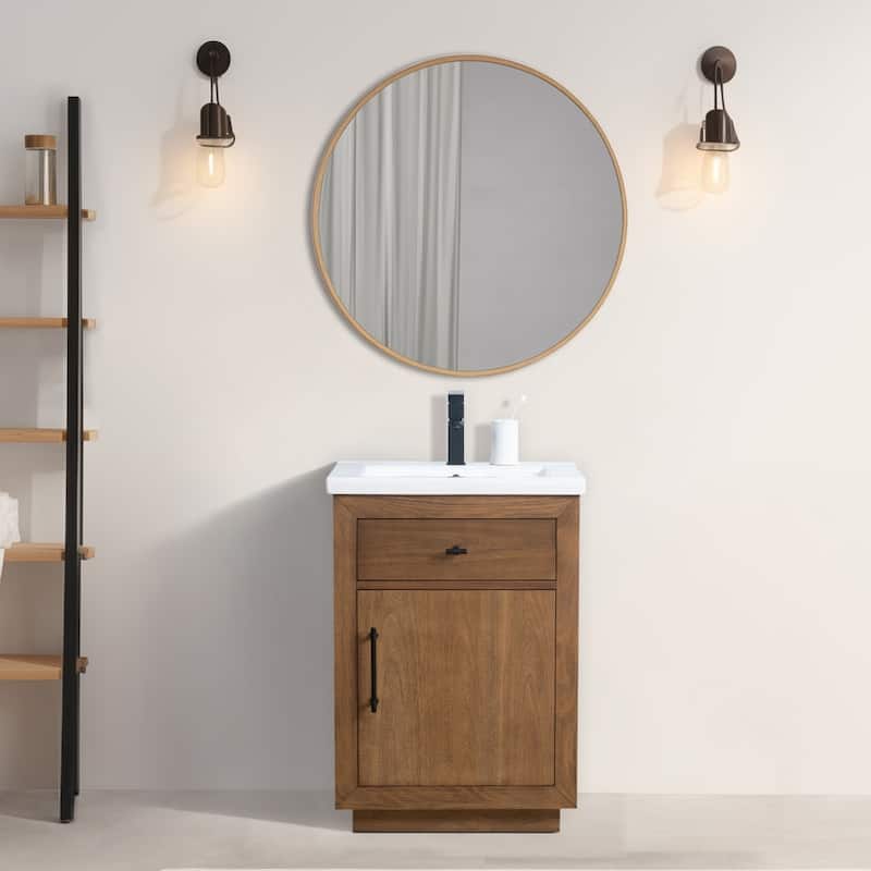Vanity Art Bathroom Vanity with Sink and Top - 24" - Tan/Ceramic