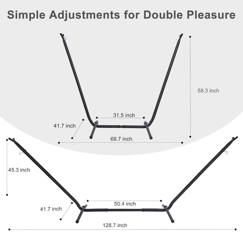 10.7 ft. 2-Person Brazilian-Style hammock with Stand - Convertible