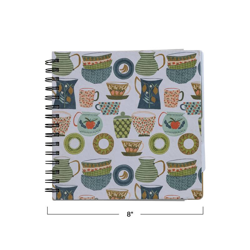 Spiral Bound Paper Recipe Journal with Patterns