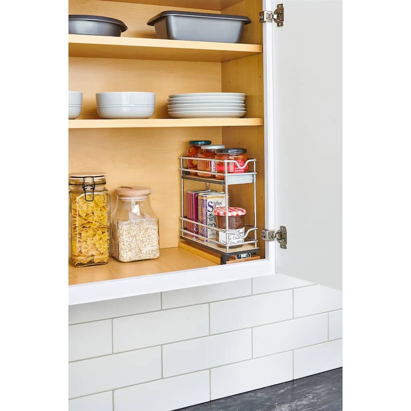 Rev-A-Shelf 5WU2-5W1-1 Wood Classics 4-1/2"W Two Tier Wire Pull /