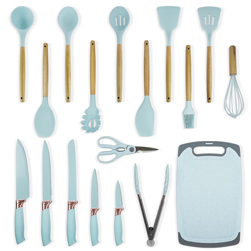 19-piece Non-stick Silicone Assorted Kitchen Utensil Set - Green