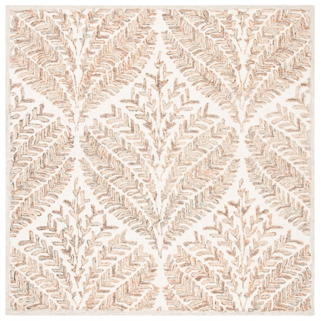 SAFAVIEH Handmade Capri Ilianka Wool Rug - 3' Square - Ivory/Brown