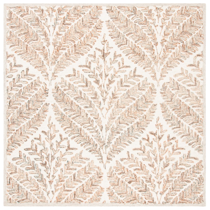SAFAVIEH Handmade Capri Ilianka Wool Rug - 9' Square - Ivory/Brown