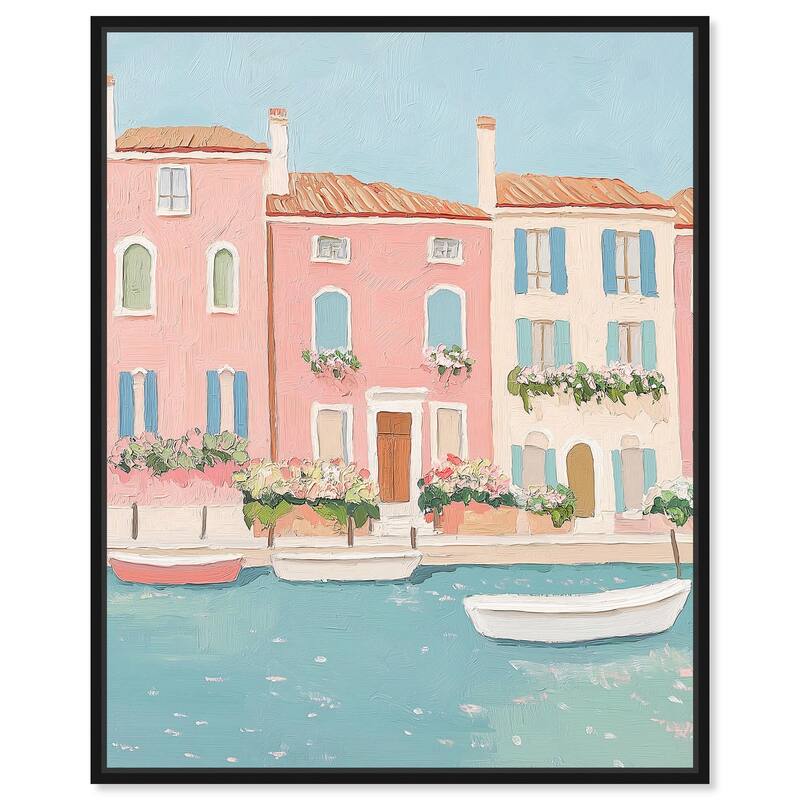 Adrift in Venice Canvas by Art Remedy - 30" x 36" - Black