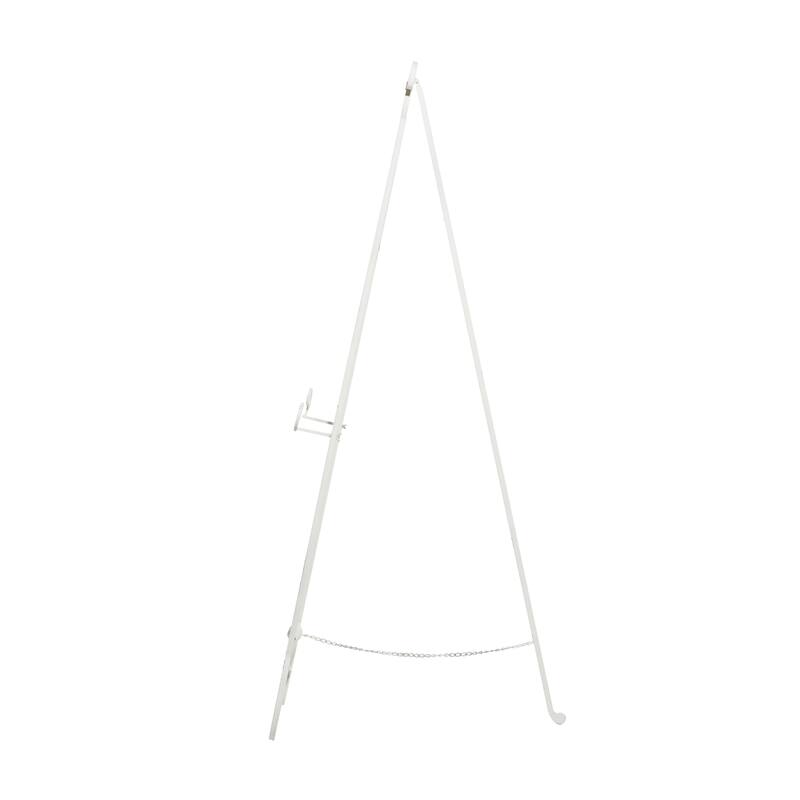 Metal Scroll Large Adjustable 3 Tier Display Easel with Chain Support - White - Roche River Decor