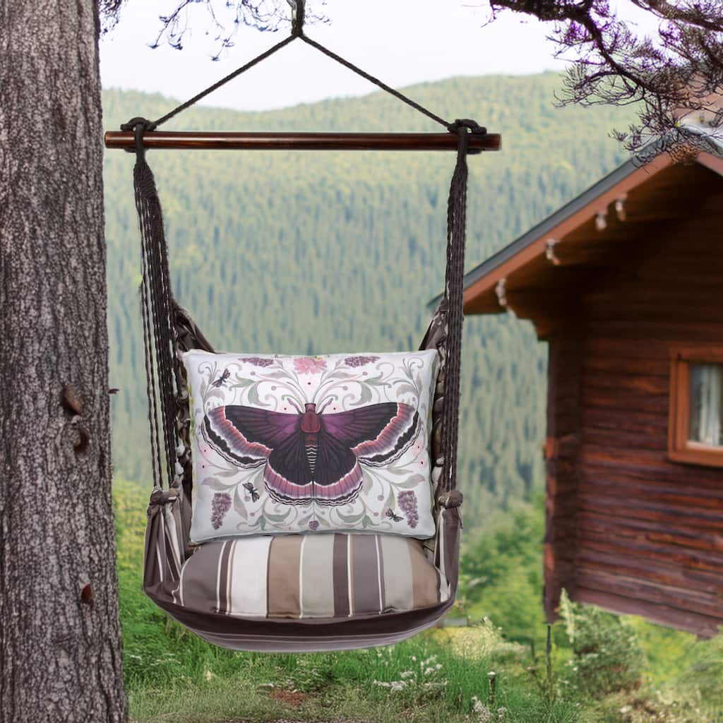 Magnolia Casual Swing Set 4 piece - Slate Gray Stripe w/ Mauve Butterfly