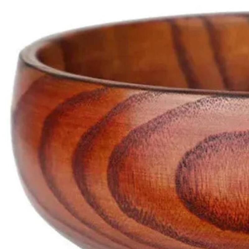 HomeRoots 7" Brown Solid Wood Round Serving Bowl - 6.70 in. x 2.95 in. x 7.08 in.