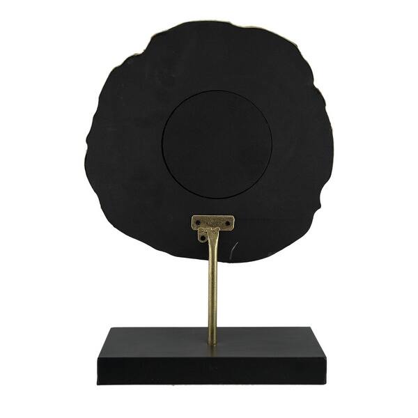 Shop Faux Gold Leaf Purple Agate Slice Decorative Mirror On Stand