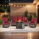 Option Grey Wicker / Red Cusion