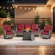 Option Grey Wicker Red Cushion
