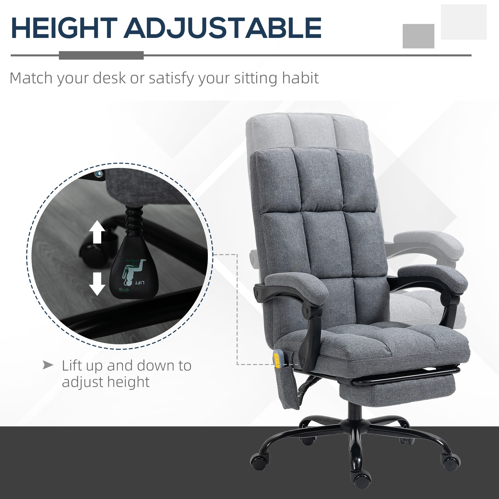 Vinsetto High Back Gaming Chair Recliner Height Adjustable with Pillow,  Massage Lumbar, and Footrest - 27.25*24.75*52 - Bed Bath & Beyond - 32658374