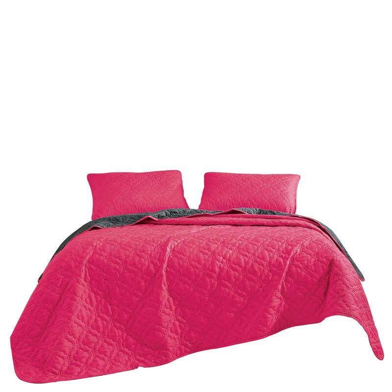 Shatex Taura 3 piece Lightweight Cooling Bedspread set,Oversized Reversible Quilt set
