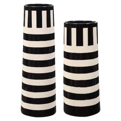 Uttermost Amhara Black and White Vases (Set of 2)