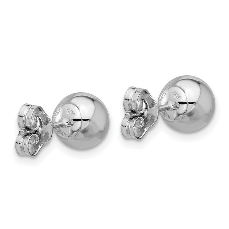 Curata 14k White Gold 8mm Ball Post Earrings