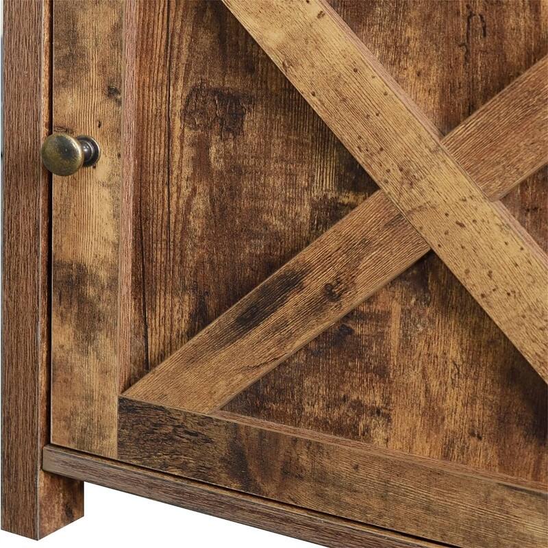 Table with Cabinet and Shelves - 18"D x 18"W x 24"H