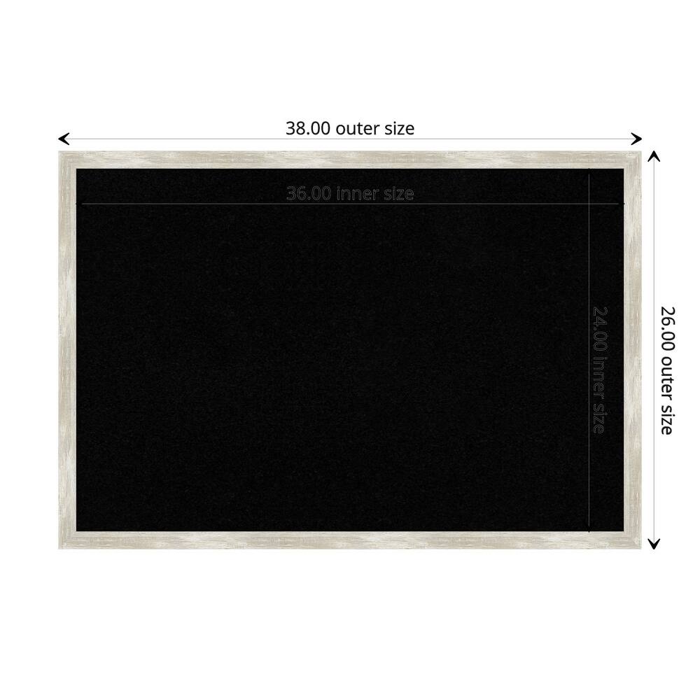 Crackled Metallic Narrow Framed Black Corkboard Bulletin Board
