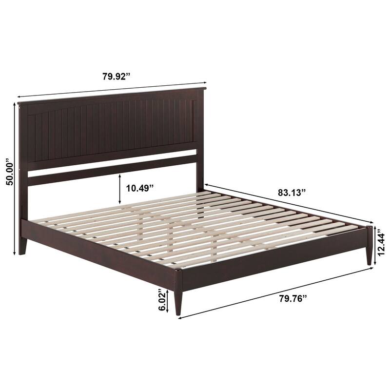 Naples Solid Wood Low Profile Platform Bed