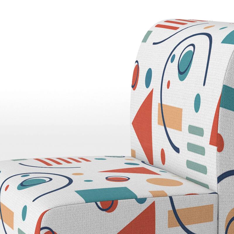 Designart "Multicolor Trendy Geometric " Upholstered Patterned Accent Chair and Arm Chair