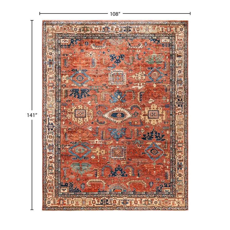 Serapi One-of-a-Kind Hand-Knotted Area Rug - Red - 9' 0" x 11' 9"