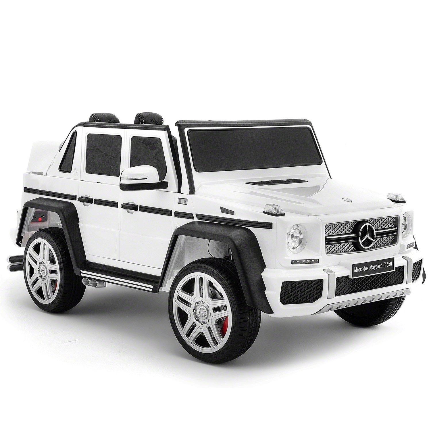 Kids Ride On Car Electric RC Mercedes-Benz Maybach EVA Tire Leather Seat White