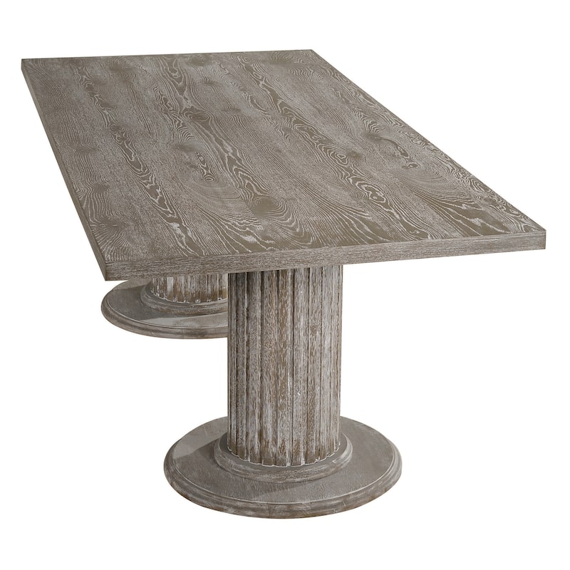 Bennington Reclaimed Grey Dining Table with Double Pedestal
