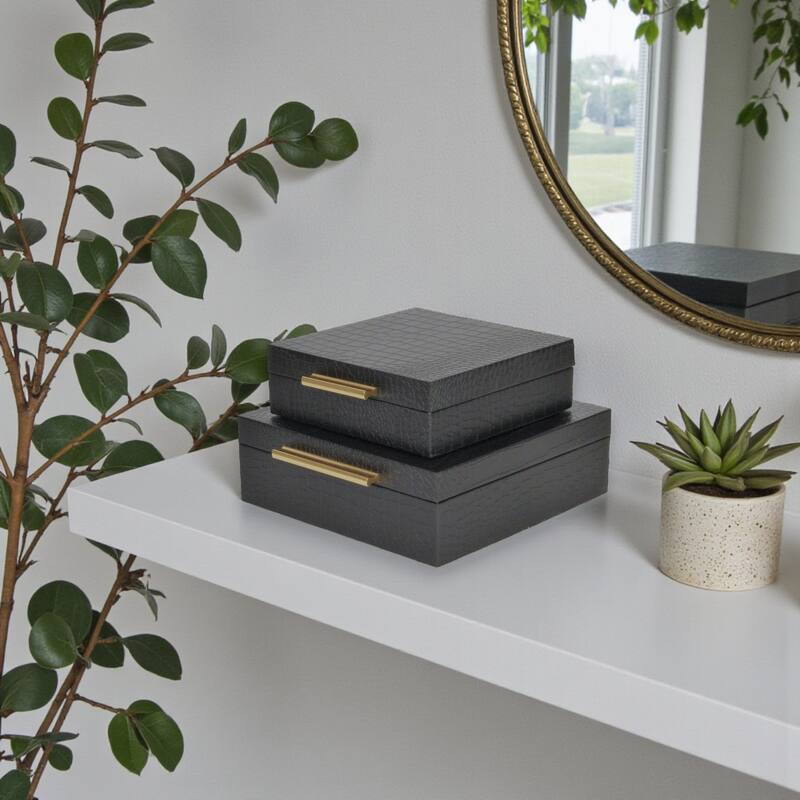 Lusan Black Vinyl Decorative Box Set
