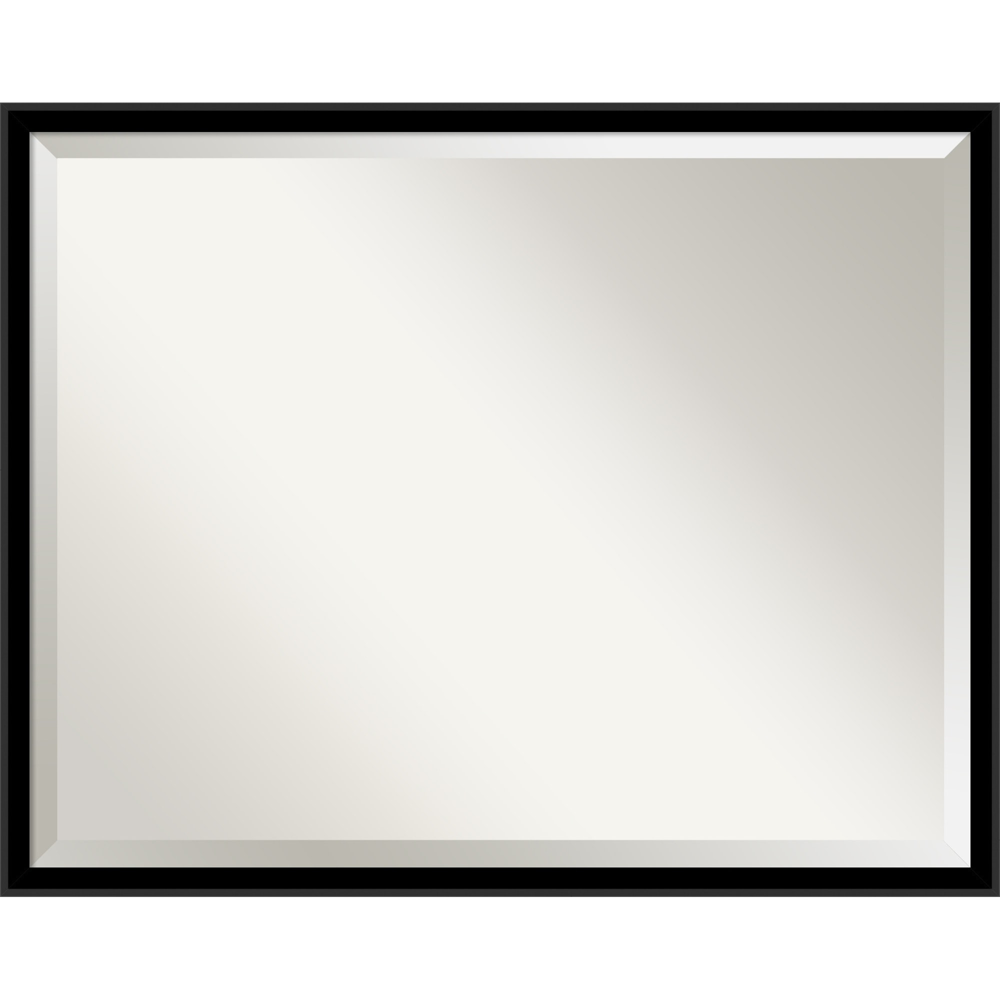 Incline Beveled Wood Framed Bathroom Vanity Wall Mirror