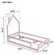 preview thumbnail 10 of 28, Twin Size Wood Bed Frame with House-shaped Headboard Floor bed with Fences