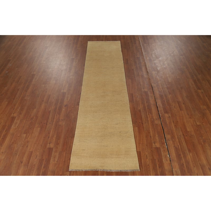 Gabbeh Modern Runner Rug Hand-Knotted Contemporary Wool Carpet - 2'6"x 9'8"