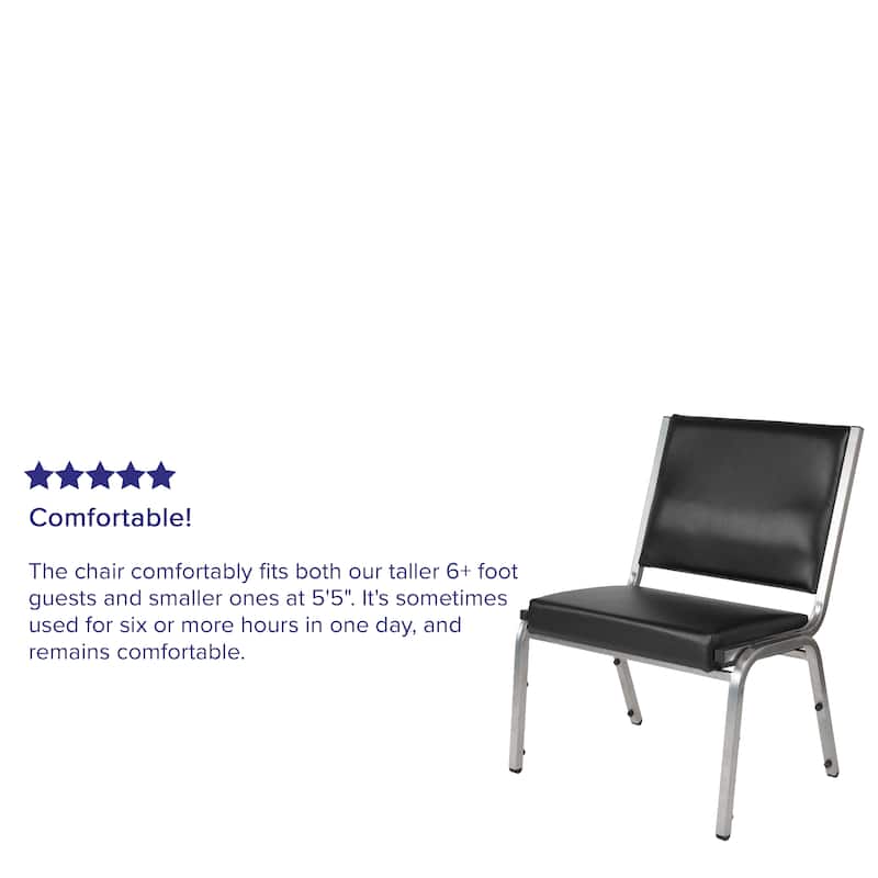 4 Pack HERCULES Series 950 lb. Rated Black Fabric Bariatric Medical Reception Chair