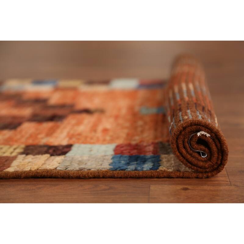 Geometric Moroccan Runner Rug Handmade Wool Carpet - 2'10" x 9'8"