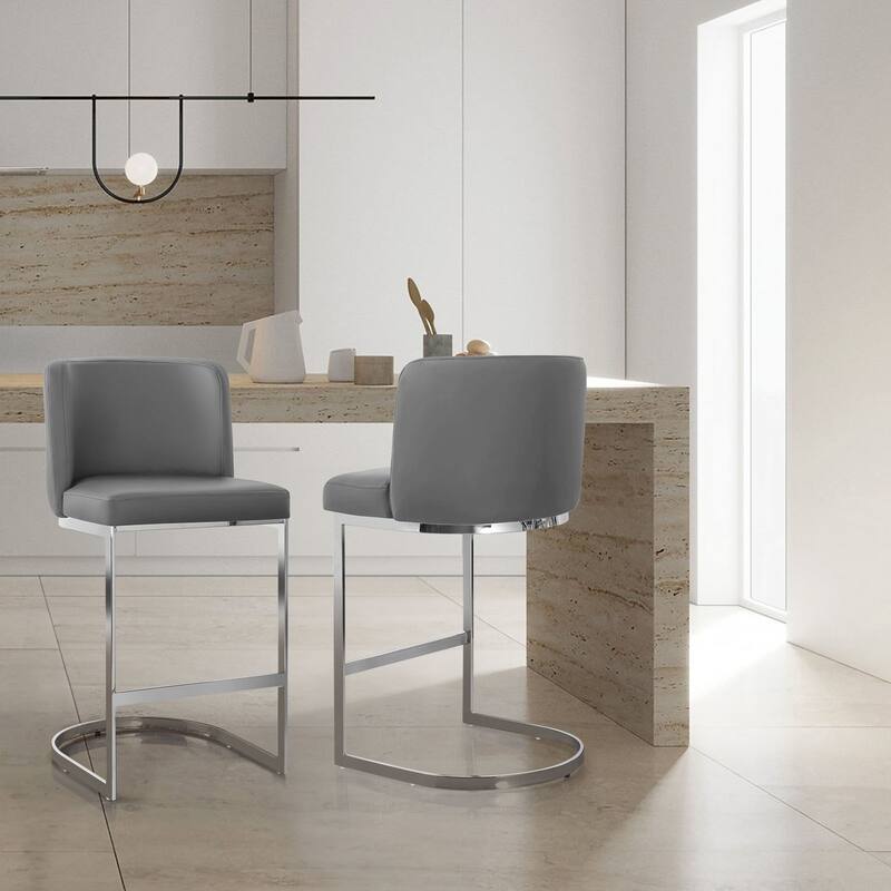26" Upholstered Bar Stools, Counter Height Stools - 18.11"W x 19.69"D x 37.4"H