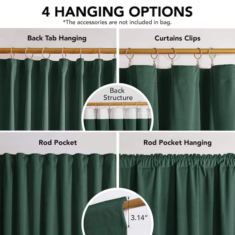 Deconovo Velvet Room Darkening Curtain Panel, Thermal Insulated