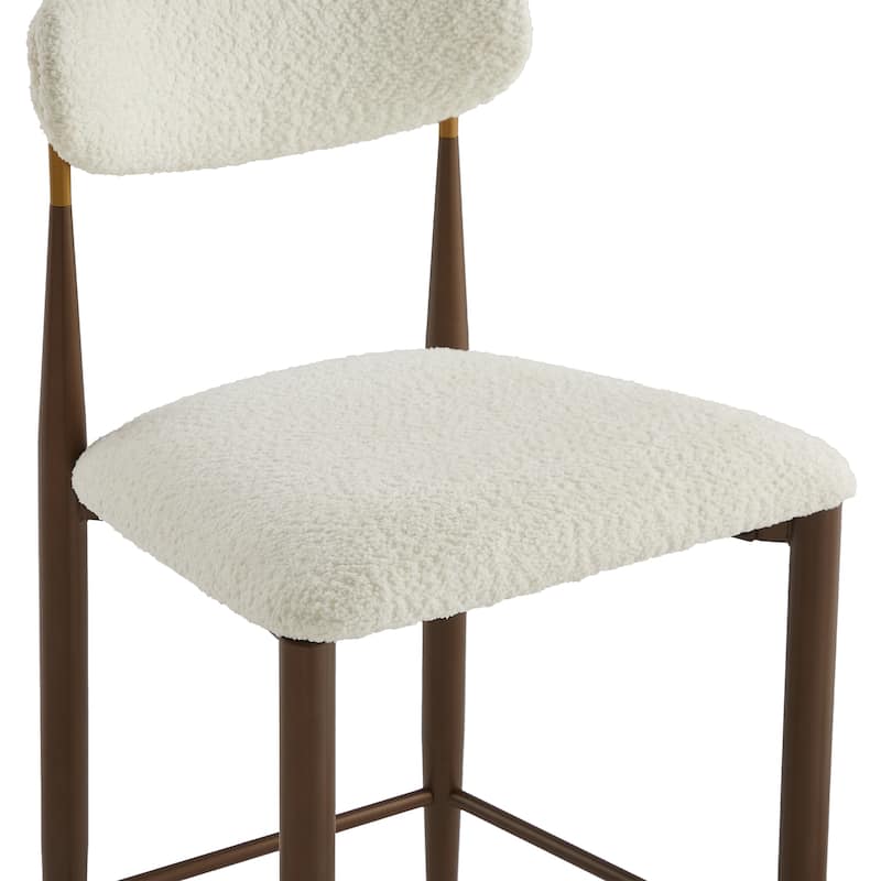 Christopher Knight Home - Livia Armless Bar Stool Set of 2 - Modern Fabric Upholstery with Sleek Black and Gold Metal Frame