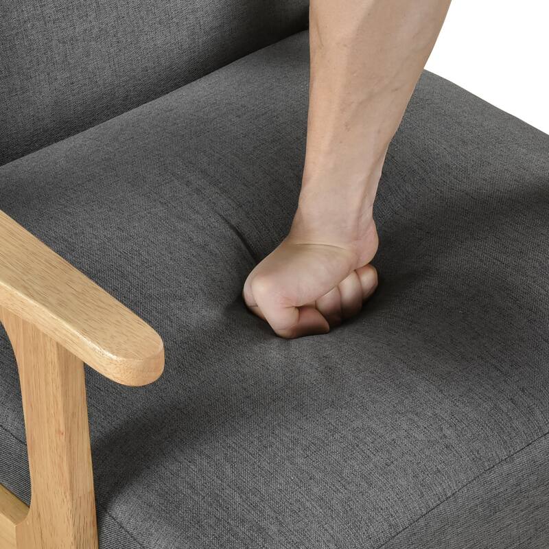 Dean 27" Textured Fabric Accent Chair - Solid Rubberwood Frame