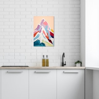 Wynwood Studio Nature and Landscape Mountain in Pastel Colors Pink and Light Pink Modern & Contemporary Wall Art Canvas Print
