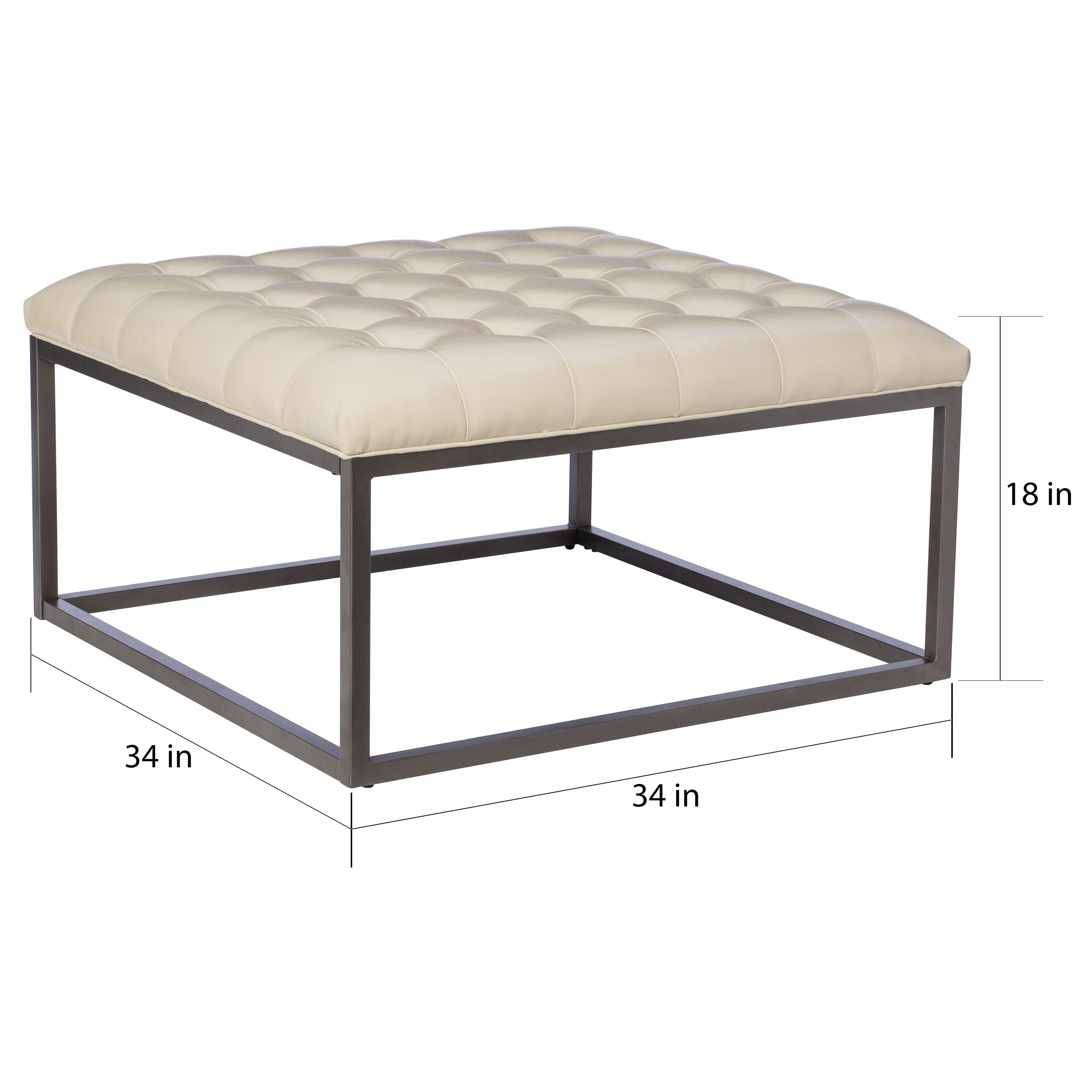 SEI Furniture Healy Faux Leather Tufted Ottoman On Sale Bed