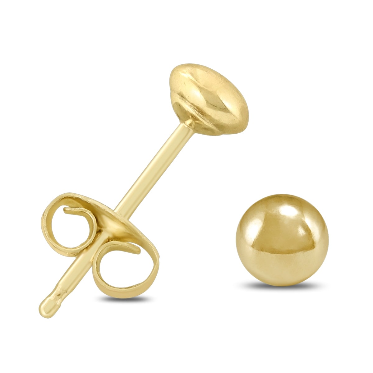 Marquee Jewels 14K Yellow Gold 4mm Button Ball Stud Earrings