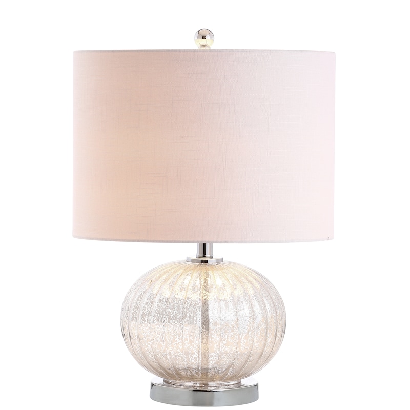 Judith 21" Mercury Glass LED Table Lamp, Silver/Ivory by JONATHAN Y