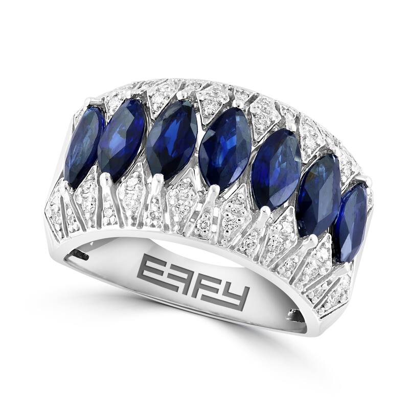 EFFY 14K Gold Diamond Natural Sapphire Ring