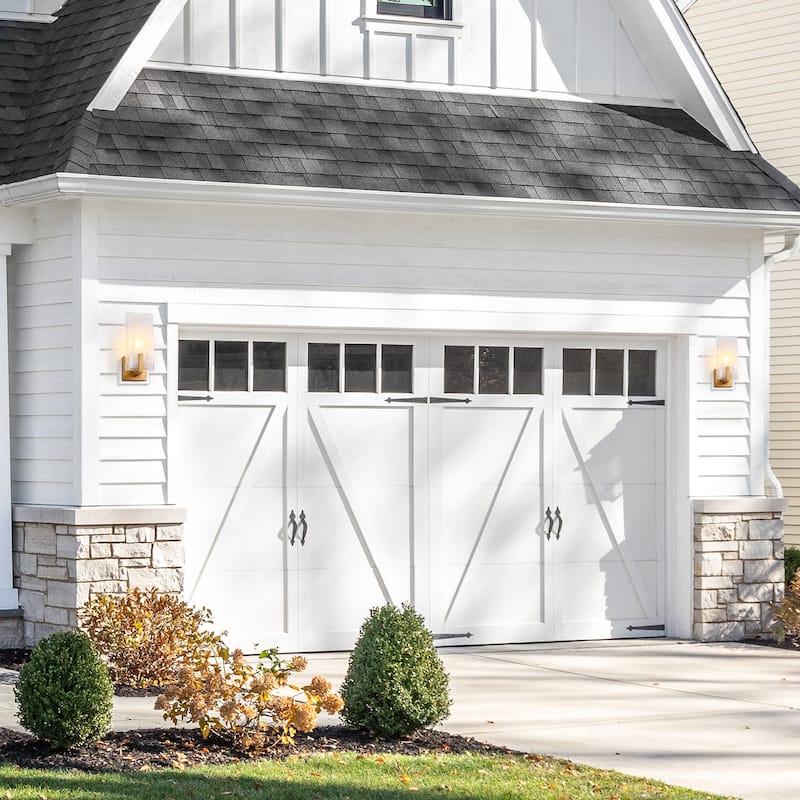 Modern Gold 1-Light Handcrafted Glass Wall Sconce Art Deco Vanity Light - Antique Brushed Gold - W5" x H11.8" x D4.7"