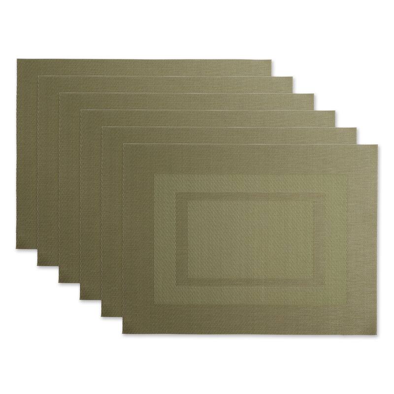 DII Sage Green PVC Doubleframe Placemat 6 Piece