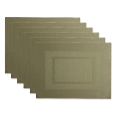 DII Sage Green PVC Doubleframe Placemat 6 Piece
