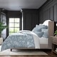 preview thumbnail 10 of 13, Elwood Cornflower Blue Cotton Comforter Set 8 Piece
